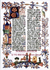 Norman Hothum, medieval style illustrations, Sherborne style, potter, workshop, bible verse, Ecclesiasticus