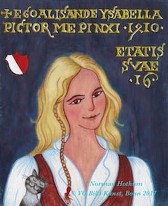 portrait, young girl, medieval dress, parchment, vellum, Porträt, Mädchen, mittelalterliches Gewand, Pergament,